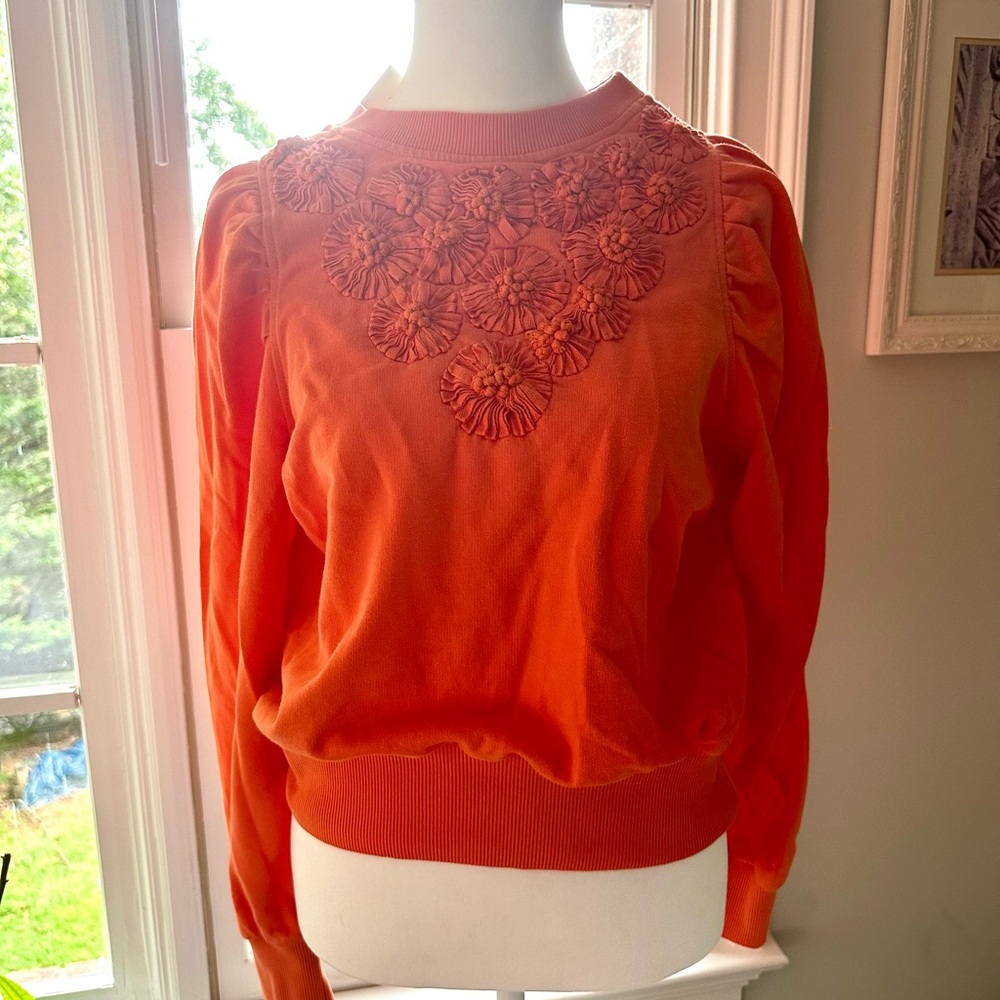 Anthropologie orange sweatshirt